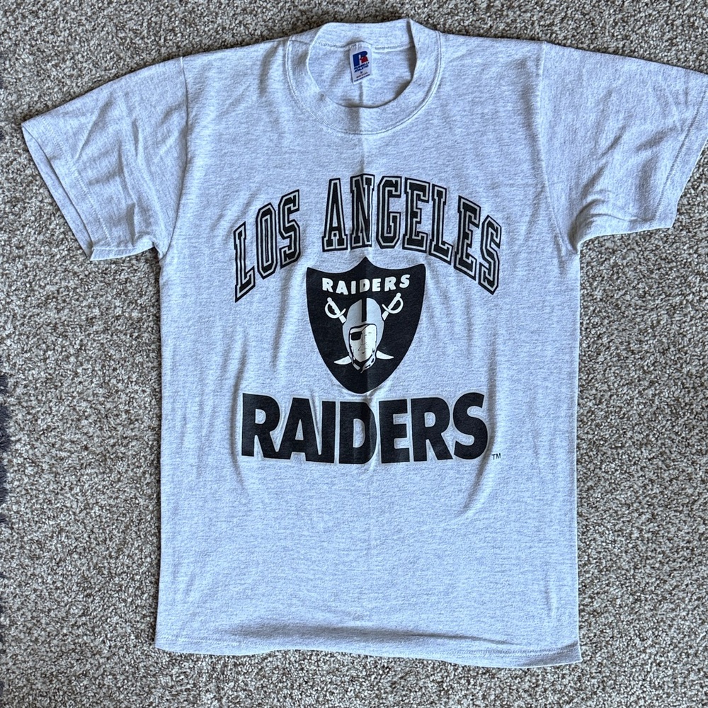 Vintage Los Angeles Raiders Russell Athletic Gray T-Shirt